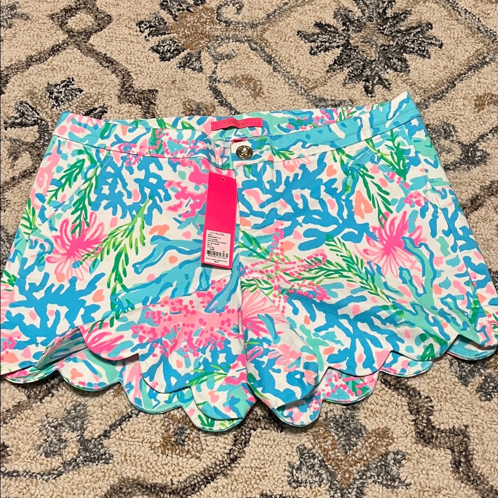 NWT Lilly Pulitzer Buttercup Stretch Shorts coral Bay size 10